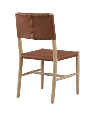 Dover Wood Faux Leather Dining Side Chairs, Set of 2