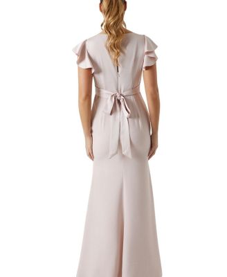 V-Neck Angel Short Sleeve Maxi Dress