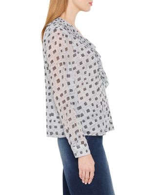 Dotty Squares Ruffle Top