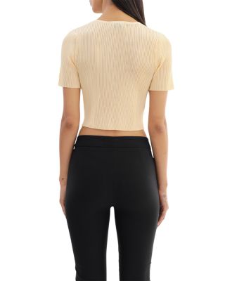 Cropped Rib Knit Cardigan