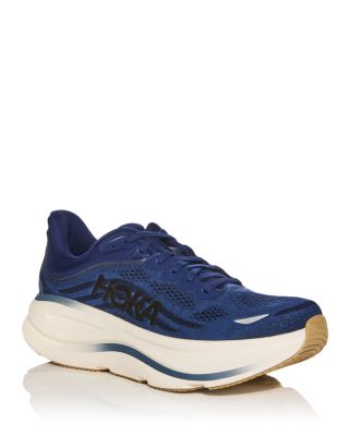 Men's Bondi 9 Lace Up Running Sneakers in Blue