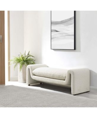 Waverly Boucle Fabric Bench