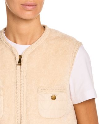 Mimosas Braided Trim Teddy Down Vest