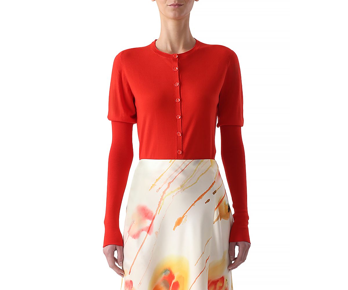 Jason Wu Collection Merino Wool Crewneck Cardigan Sweater