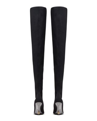 Women's Wedge Knit Thigh-High Boots