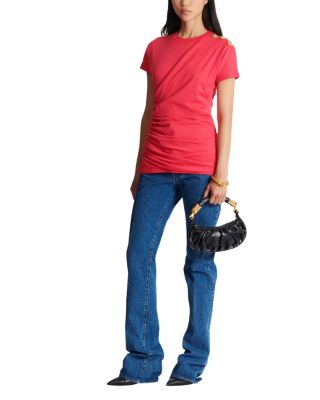  Draped T-Shirt with Buttons