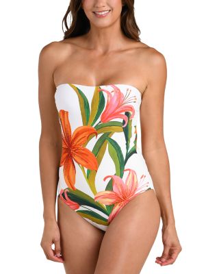 Jungle Blossoms Bandeau One Piece Swimsuit
