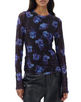 rag & bone Yana Printed Mesh Long Sleeve Tee