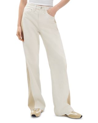 Logan High Rise Spliced Wide Leg Jeans in Twostone