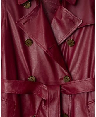 Mid-length Leather Kensington Trench Coat