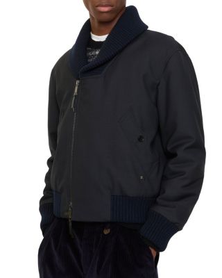 Wool Blend Bomber Jacket