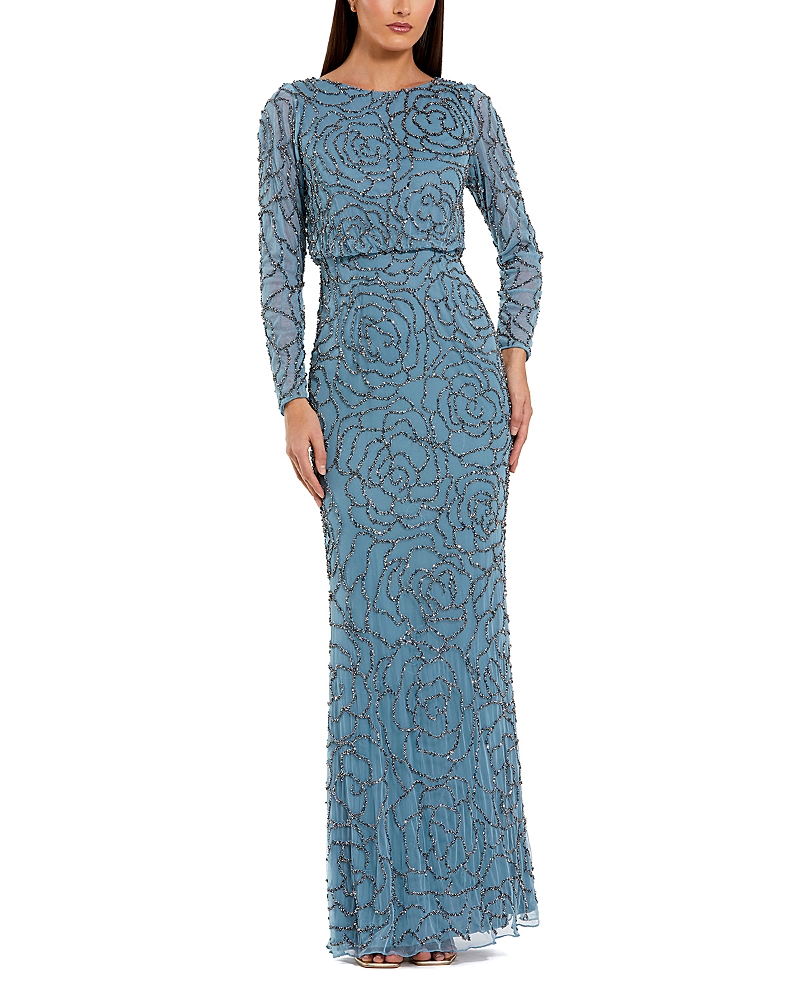 Mac Duggal 6189 Fitted Long Formal Beaded Mother Of The Bride Dress In Blue | ModeSens Mac Duggal 6189 Fitted Long Formal Beaded Mother Of The Bride Dress In Blue | ModeSens