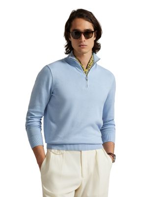 Cotton Quarter Zip Mockneck Sweater