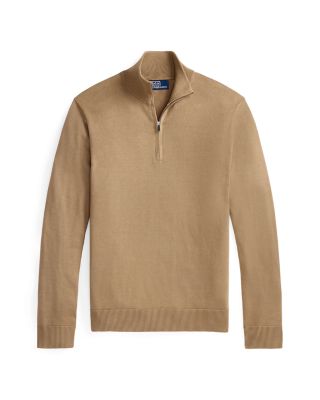 Cotton Quarter Zip Mockneck Sweater