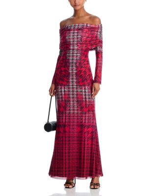 Thelma Houndstooth Maxi Dress
