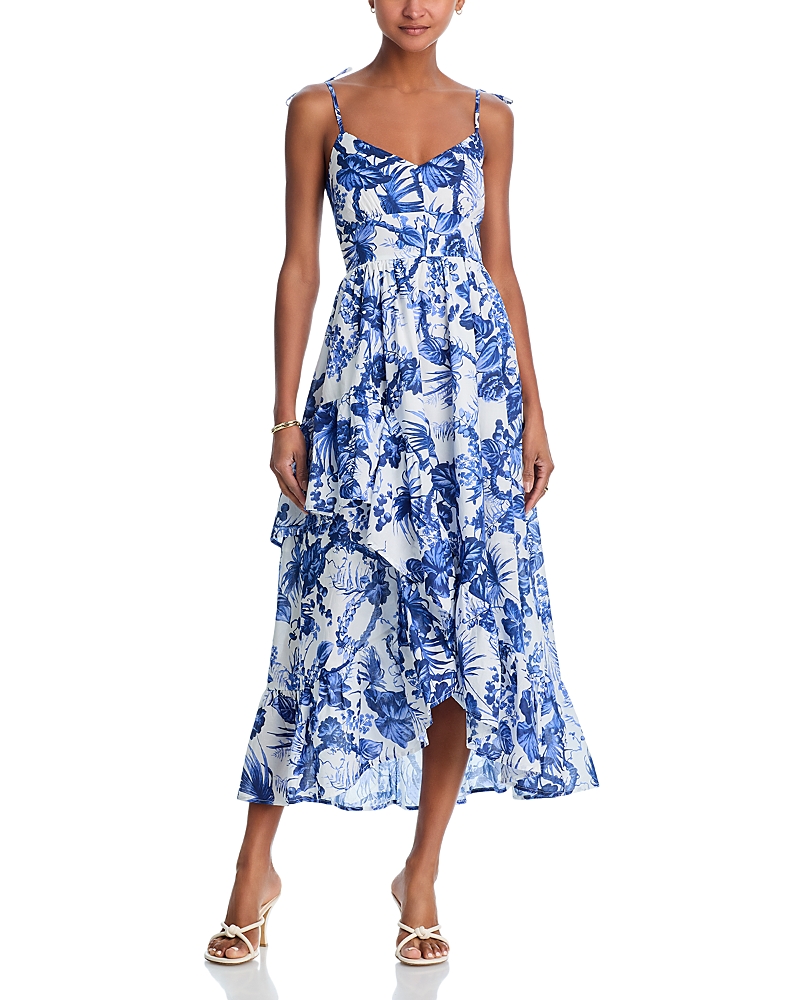 Aqua Sleeveless Floral Midi Dress - Exclusive