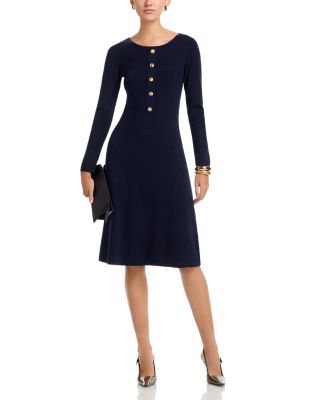 Long Sleeve Ribbed Sweater Dress