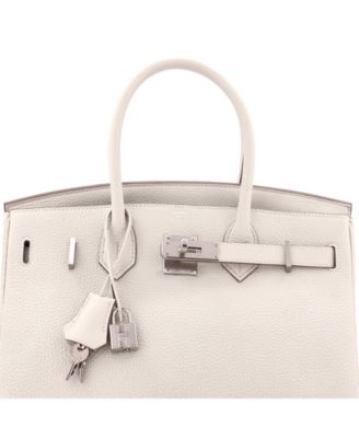 Birkin 30 Handbag Light Togo with Palladium Hardware