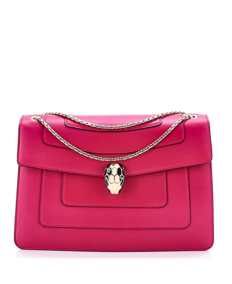 PRE-OWNED BVLGARI Pre-owned Bvlgari Medium Serpenti Forever Shoulder Bag Leather In Pink