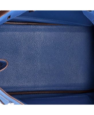 Birkin 30 Handbag Blue Clemence with Palladium Hardware