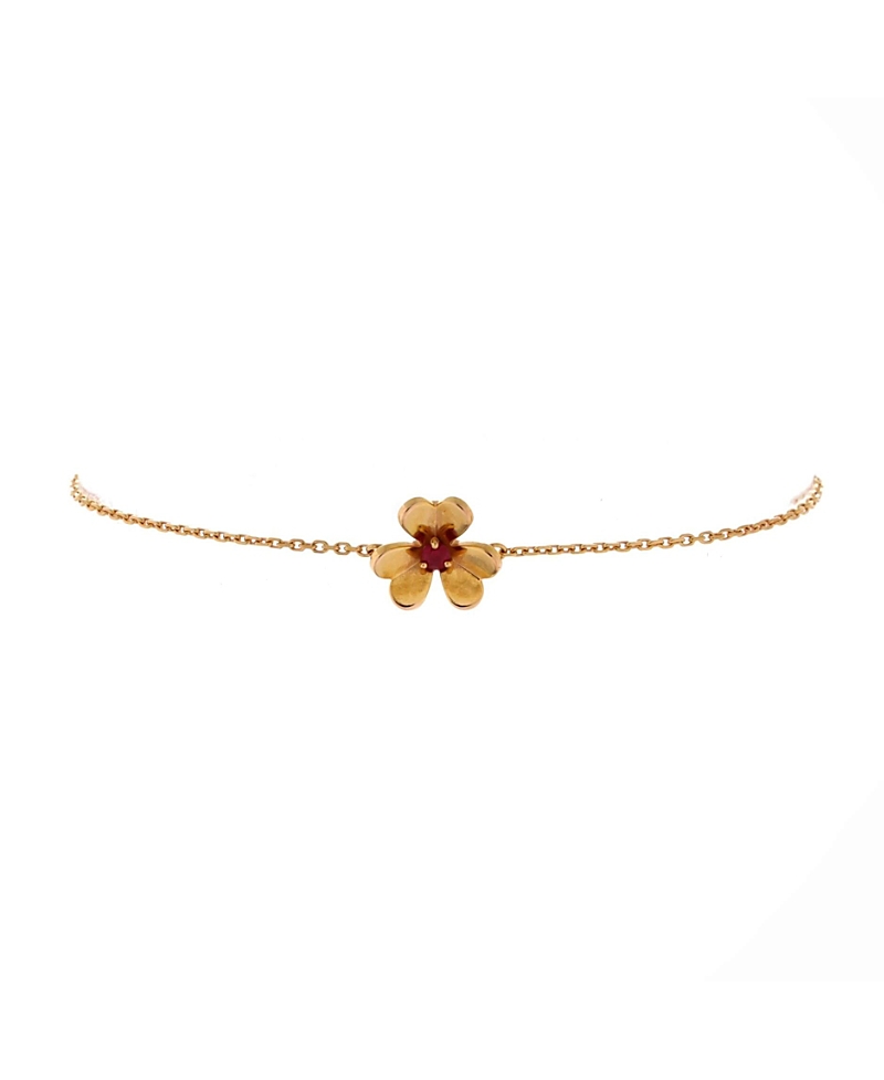 PRE-OWNED VAN CLEEF & ARPELS Pre-owned Van Cleef & Arpels Mini Frivole Bracelet 18k Rose Gold With Ruby