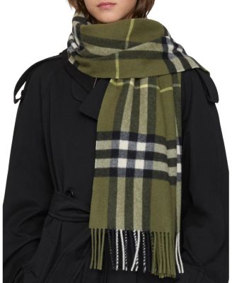 Wide Check Cashmere Scarf