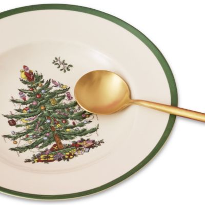 Christmas Tree Soup Plates, Set of 4