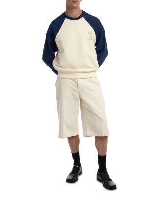 Boxy Fit Crewneck Sweatshirt With Ami De Coeur Knitted Patch