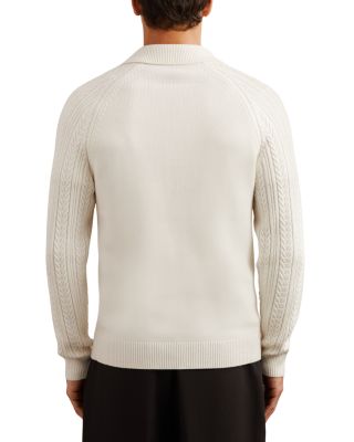 Half Button Cable Jumper Sweater