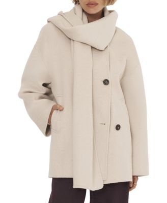 Women's Wool Blend Hand Finished Scarf Coat