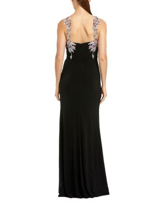 Sweetheart Jersey Gown with Floral Embellishments