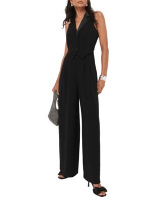Women's Tuxedo Wide Leg Jumpsuit