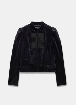Women's Velvet Military Jacket