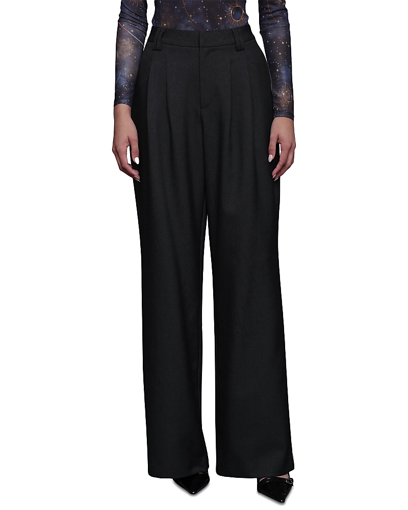 Avec Les Filles High Rise Contrast Stripe Pants In Black