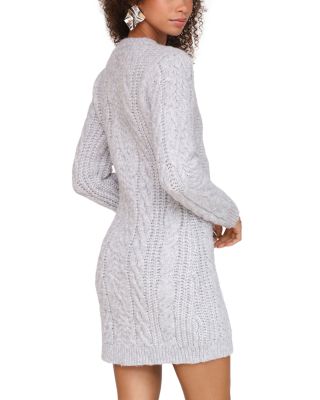 Cable Knit Long Sleeve Mini Dress