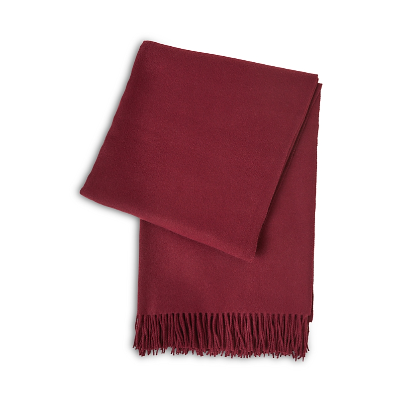 Frette Nuage Wool-cashmere Throw In Burgundy