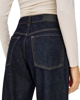 Del Mar High Rise Saddle Seam Straight Jeans in Midnight Blue