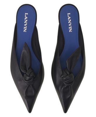 Women&#39;s Midnight Step Leather Bow Mule