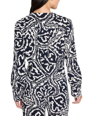 Indigo Leaf Double Crepe Top