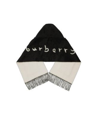  Logo Alpaca Wool Blend Hooded Scarf