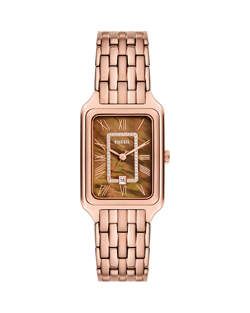 Fossil Raquel Three-Hand Date Rose Gold-Tone Stainless Steel Watch, 26mm x 40mm