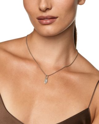 Hamsa Amulet in Sterling Silver with Center Diamond, 15.8mm