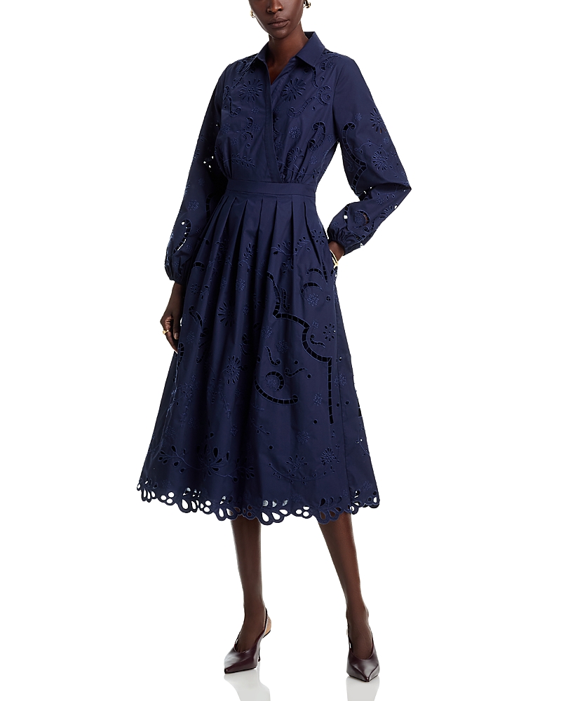 Elie Tahari The Zoya Eyelet Embroidered Dress