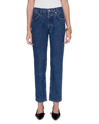 Kate Mid Rise Straight Jeans in Washed Blue