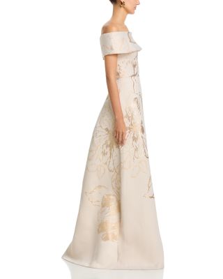 Jacquard Cuff Bodice Gown