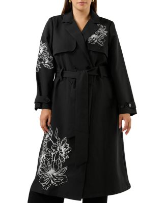 Monet Embroidered Trench Coat