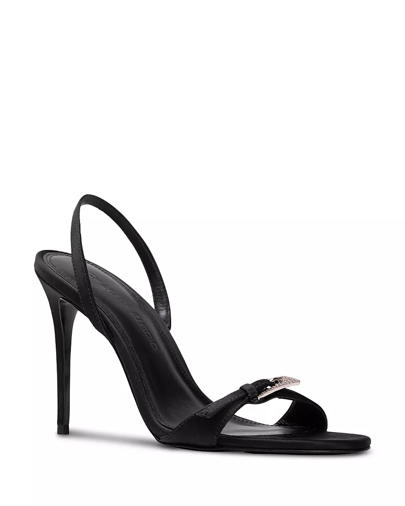 Black Suede Studio Women's Romi 100 Slingback Sandals