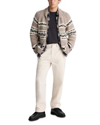Fair Isle Zip Front Cardigan Jacket