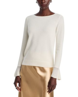 Ruffle Trim Bateau Neck Sweater