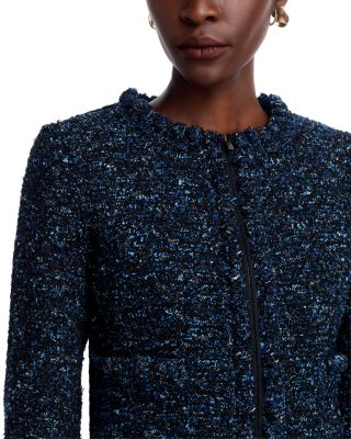 Crochet Trimmed Textured Stitch Sweater & Jacket